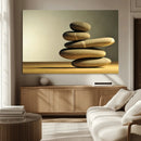 Fluvial Zen Stones Canvas Wall Art Print