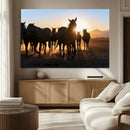 Horse Herd Wall Art Animal Canvas Print