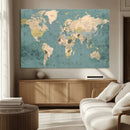 Classic World Map Canvas Print – Framed Vintage Map Wall by MyGreatCanvas | Canvas Wall Art Prints | Photo Prints & Wall Decor
