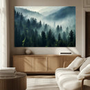 Captivating Misty Forest Wall Art Premium Canvas Print a