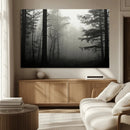 Misty Forest Wall Art Premium Canvas Print a Foggy and