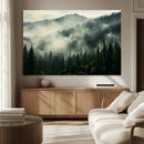 Captivating Misty Forest Wall Art Premium Canvas Print a