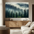 Captivating Misty Forest Wall Art Premium Canvas Print a
