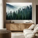 Captivating Misty Forest Wall Art Premium Canvas Print,