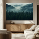 Captivating Misty Forest Wall Art Premium Canvas Print,