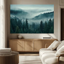 Captivating Misty Foggy Forest Wall Art Premium Canvas Print