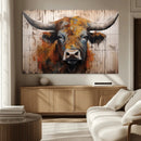 Abstract Bull Highland Cow Canvas Wall Art Print – Vibrant by MyGreatCanvas | Canvas Wall Art Prints | Photo Prints & Wall Decor