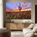 Arizona Desert Wall Art Canvas Print - Framed Deser Sunset