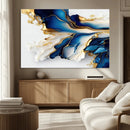 Gold Marble Art - Abstract Geode Gold And Blue Marble Shape