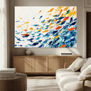 Abstract Fish Shoal Wall Art Canvas Print, Colorful Fish