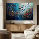 Modern Abstract Fish Shoal Wall Art Canvas Print, Colorful by MyGreatCanvas | Canvas Wall Art Prints | Photo Prints & Wall Decor
