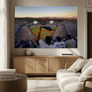 Dodger Stadium Sunset Game Triple Canvas Wall Art - Los