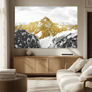 Gold Abstract Mountains Wall Art Print on Canvas, Nature