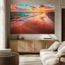 Sunset Beach Wall Art | Ocean Canvas Print | Coastal Wall
