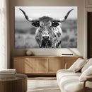 Texas Cow Longhorn Wall Art Canvas Print for Farm House Wall by MyGreatCanvas | Canvas Wall Art Prints | Photo Prints & Wall Decor