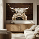 Highland Cow Wall Art Canvas Print, Rustic Farmhouse Decor,