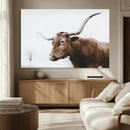 Rustic Bull Wall Art Canvas Print – Modern Longhorn