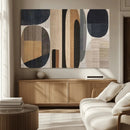 Abstract Minimalist Canvas Wall Art - Neutral Geometric