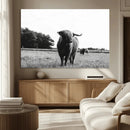 Black and White Highland Cow Wall Art Canvas Print | Rustic by MyGreatCanvas | Canvas Wall Art Prints | Photo Prints & Wall Decor