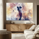 Abstract Watercolor Golf Player Wall Art Canvas Print