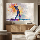Watercolor Golf Swing Wall Art Canvas Print | Vibrant