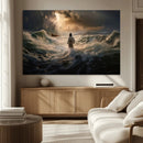 Jesus Walking on Water Wall Art Canvas Print - Religious