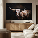 Texas Longhorn Wall Art Canvas Print | Western Ranch Decor |