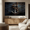 3 Panel Grunge Abstract Anchor Wall Art Canvas Print Set