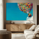Carl Fredricksen, Up Movie Wall Art, Colorful Balloon House