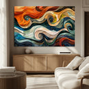 Abstract Wave Wall Art | Ready to Hang Framed Canvas Print |