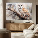 Barn Owl Wall Art | Watercolor Barn Owl Canvas Print |