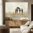 Chines Style Grunge Horses Wall Art Canvas Print