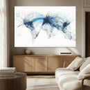Flight Route Map Wall Art Canvas Print, Abstract Air Traffic