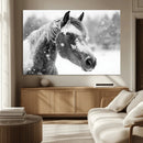 Black Horse Winter Wall Art | Ready to Hang and Framed |