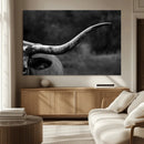 Cow Longhorn Wall Art | Black and White Print | Ready to by MyGreatCanvas | Canvas Wall Art Prints | Photo Prints & Wall Decor