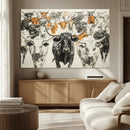 Farmhouse Wall Art | Western Longhorn Cattle Canvas Print | by MyGreatCanvas | Canvas Wall Art Prints | Photo Prints & Wall Decor