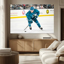San Jose Sharks Ice Hockey Player Wall Art Canvas Print