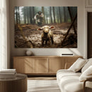 Jesus Running After a Lost Lamb Canvas Wall Art Print