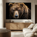 Grizzly Brown Bear Canvas Wall Art, Wildlife Animal Canvas