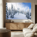Winter Ski Lift Wall Art Print - Landscape Wall Art | Snowy