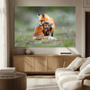 Heartwarming Fox and Baby Cub Wall Art | Ready to Hang