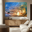 Ocean Wave at Sunset Canvas Wall Art – Vibrant Coastal Beach