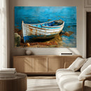 Vintage Boat on Tranquil Waters | Coastal Wall Art for