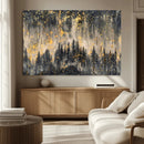 Golden Forest Abstract Wall Art | Dark Forest with Gold