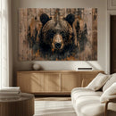 Rustic Grizzly 399 Wall Art | Triptych Canvas Print | Rustic