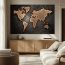 World Map Canvas Print – Framed Travel Map Wall Art for