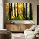Sunlit Forest Wall Art Canvas Print – Large Framed Woodland