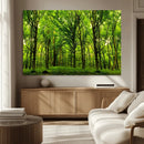 Lush Green Forest Canvas Print | 3-Panel Forest Wall Art |