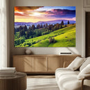 Green Hills and Sunset Wall Art Print - Scenic Landscape by MyGreatCanvas | Canvas Wall Art Prints | Photo Prints & Wall Decor
