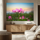 Pink Flower on the Mountain Canvas Print, Framed Pink Flower